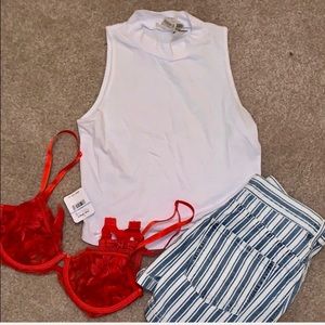 Tilly’s High Neck White Muscle Tank Top NWT